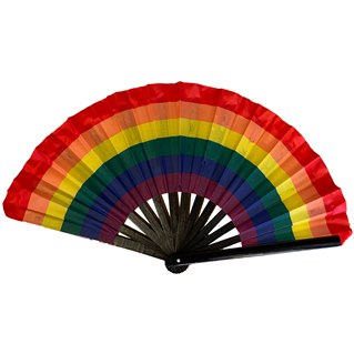 Hand Fan rainbow, 33 cm