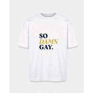 T-shirt, So Damn Gay, white