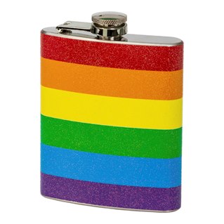 Hip Flask rainbow coloured
