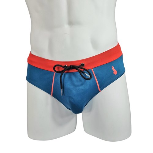 Swim briefs DF, blue/dark orange.