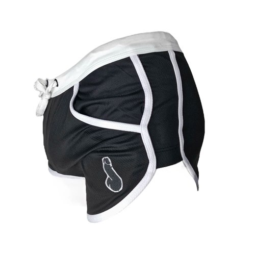 Shorts, inner jock strap, black/white