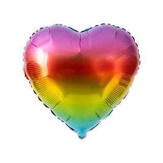 Foil Balloon - rainbow coloured heart