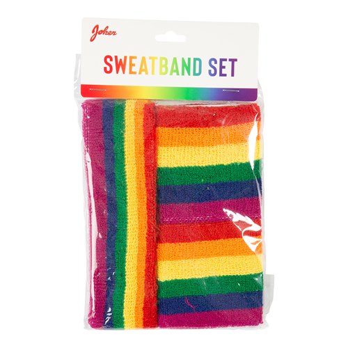 Set of rainbow coloured sweatbands