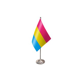 Bordsflagga Pansexual Pride, satin och krom
