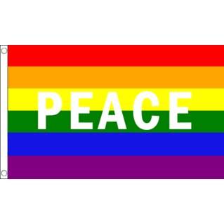 Rainbow Flag with PEACE 60 x 90