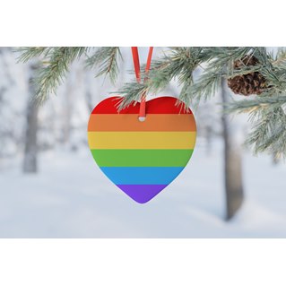 Rainbow Heart Ornament