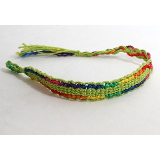 Wide box braided bracelet - light green