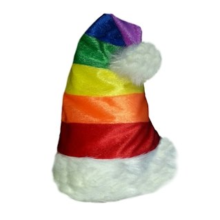 Gay Pride Rainbow Santa Cap