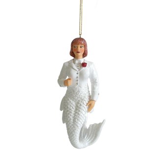 Mermaid-koriste - White Bride Tuxedo