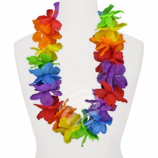 Maxi Hawaiian Flower Necklaces rainbow