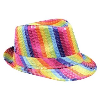 Fedora-hatt, Regnbågsfärgad glitter