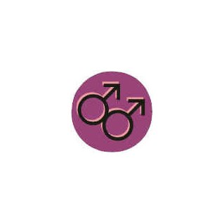 Badge dbl male symbols