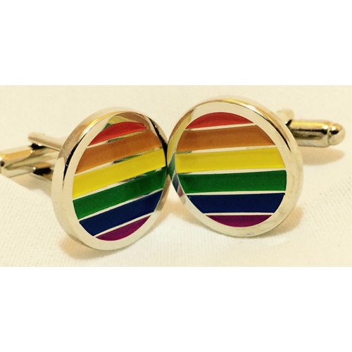 Gay Pride cufflinks, Round