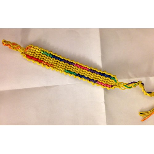 Wide box braid bracelet - yellow