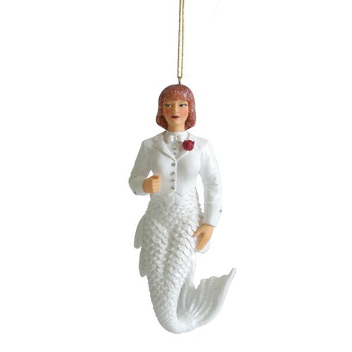 Mermaid-koriste - White Bride Tuxedo
