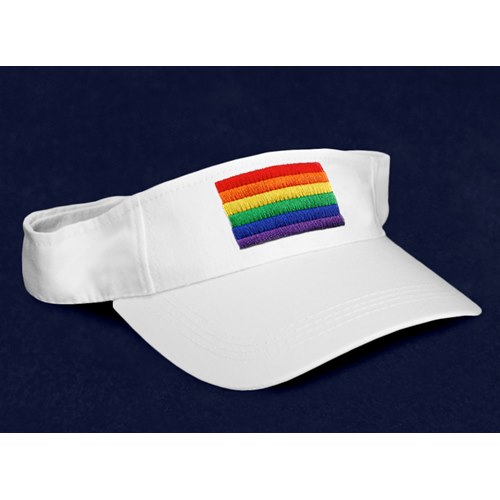 Golfkeps, vit med regnbågsflaggan