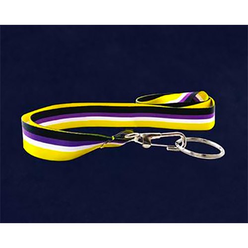 Nonbinary Flag Colored Lanyards