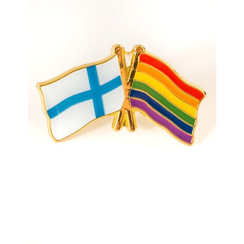 Pinssi - Sateenkaarilippu ja Suomen lippu