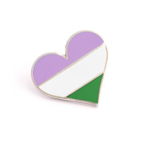 Lapel Heart Pin - Gender Queer