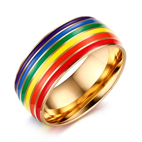 Rainbow Ring, gold coloured