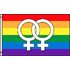 Rainbow flag with dbl female symbols 2