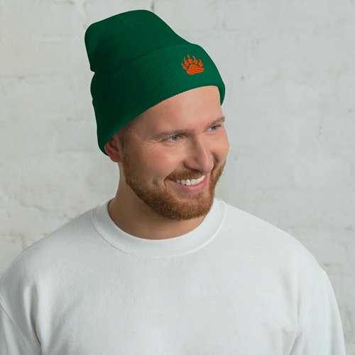 Bear hat, knitted green
