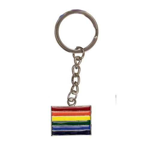 Metal Keychain, rainbow flag
