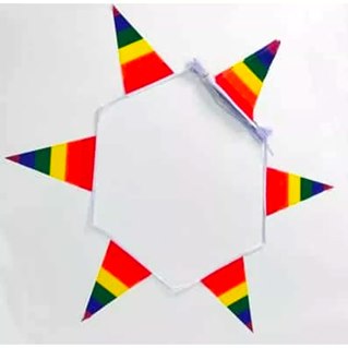 Rainbow triangle shape bunting, 12 m