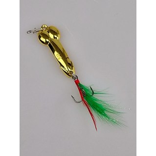 Fishing lure, copper with feather, 21 gr - QX Shop