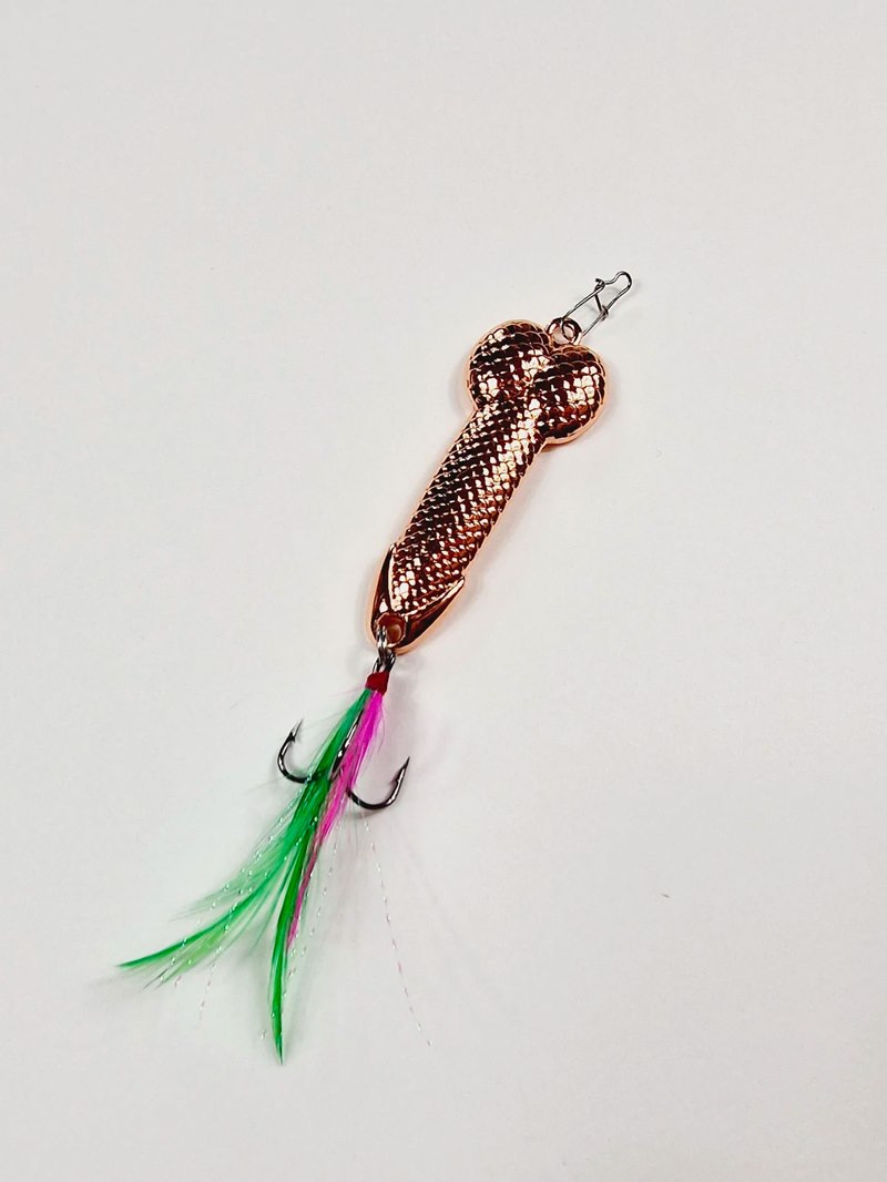 Fishing lure, copper with feather, 21 gr - QX Shop