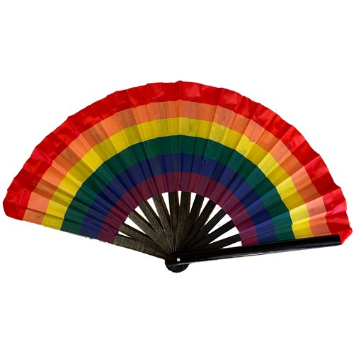 Hand Fan rainbow, 33 cm