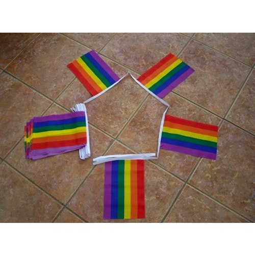 Rainbow bunting - 20 flags 25x23 cm