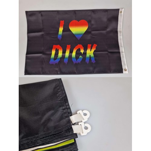 I LOVE DICK, flaggstång, 150 x 240