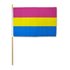 Pansexual Pride-flagga på pinne