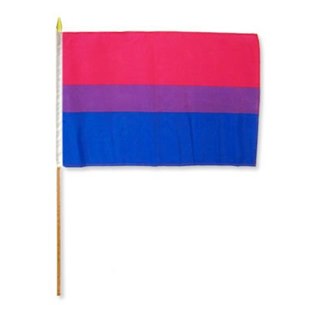 Bisexual Pride-flagga på pinne